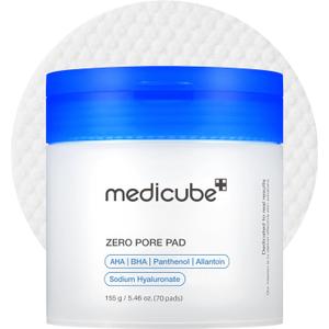 Medicube Zero Pore Pads 2.0, Dual-Textured Facial Toner Pads for Exfoliation and Pore Care with 4.5% AHA Lactic Acid & 0.45% BHA Salicylic Acid, Ideal for All Skin Types, Korean Skin Care (70 units) (70 Count (Pack of 1))