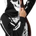 Spooktacular Creations Halloween Skeleton Costume, Adult Skeleton Costume Jumpsuit for Women Halloween Cosplay Dress Up Party (XXL)