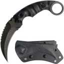 Ccanku C1691 Fixed Blade Knife D2 Steel G10 Handle 4 Inches,Outdoor Claw Knife,Camping EDC Tools, Kydex Sheaths (Black)