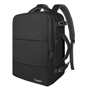 Taygeer Travel Laptop Backpack for Men Women, Airplane Approved Travel Backpack Suitcase with Usb Charging Port, Lightweight College 35l Luggage Bag 15.6inch Laptop Mochila Gifts for Business,Black
