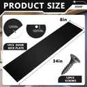 Dunzy Door Kick Plate with Black Screws Thickness Satin Aluminum Door Push Plate Polished Metal Kickplate for Protection, Black Color(1 Pcs,8'' x 34'')