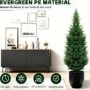 48-inch Artificial Cypress (2 Packs) - UV-Resistant Artificial Shrub with Pot, Suitable for Outdoor and Indoor use, Front Porch, Garden Decoration