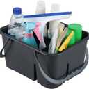 Wekioger 1-Pack Plastic Carry Caddy with Handle, Cleaning Caddy Organizer, Gray