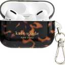 kate spade new york AirPods Pro Protective Case with Keychain Ring - Tortoiseshell, Compatible with AirPods Pro 2nd / 1st Generation
