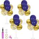 Navy Blue and Gold Balloon Stand Navy and Gold Balloons Centerpiece Table Decorations for Birthday Wedding Anniversary New Year Graduation Decorations Class of 2025(Gold navy set4)