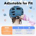 Kids Bike Helmet, 2 Size Adjustable for Youth Toddler Boys & Girls 3-5-8-10-12-14 Years, Child Helmets with Visor for Skating Cycling Scooter (Blue-White Gradient, M: 54-58 cm / 21.3"-22.8")