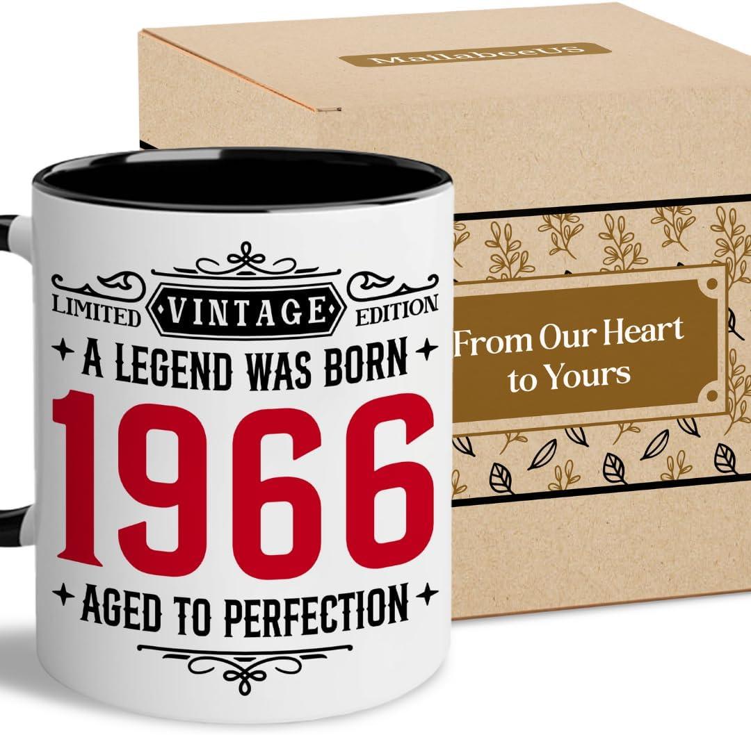 Vintage 1966 Mug - Ideas for 60th Birthday Gifts for Men Women, 60 Year Old Gifts For Men Women, 1966 Sixty Birthday, Turning 60 Gifts For Man, Dad, Husband, 60th Birthday Cups