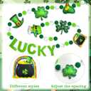 2 x 8.2Ft Felt St. Patrick's Day Garland Shamrock Lucky Pom Pom Banner for Mantle Home Window Irish Themed Party Decor