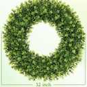 32 Inch Extra Large Boxwood Wreath Spring Summer Green Door Wreath | Artificial Wreaths for Front Door Farmhouse Wedding Window Hanging Wall All Year Round Indoor Outdoor St Patrick's Day Decor