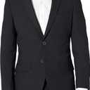 Amazon Essentials Men's Long-Sleeve Button-Front Slim-Fit Stretch Blazer (50, Black)