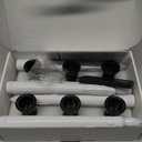 Daord LED Battery Operated Window Candle with Remote & Timer Flickering Warm Light Christmas Flameless Taper Candles for Party Holiday Wedding Home Table Decoration (Pack of 6,White+Black Holder(A))