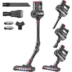 Cordless Vacuum Cleaner with Bendable Wand, Lightweight Stick Vacuum Cleaners for Home, Hard Floor & Carpet, Pet Hair,Under Furniture, 6-in-1 Handheld Vacuum, Self-Standing, Wall Mount Storage
