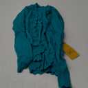 GRECERELLE Women's Long Sleeve V-Neck Button Down Cardigan Knit Shrugs Sweater (Medium, Cyan)