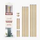 Heavy Duty Iron Curtain Rod for Windows, 66 to 120 inches adjustable, 1 inch diameter, Satin Brass