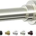 Shower Curtain Rod, 1" Diameter Heavy Duty Tension Shower Rod, Non Slip Adjustable 28-102 inch No Drill Shower Curtain Rods Spring Tension For Bathroom, Shower Stall, No Rust, Brushed Nickel