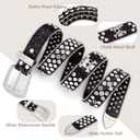 Bling Western Belts For Woman,Sparkly Rhinestone Bb Belt for Men Women Cowboys and Cowgirls