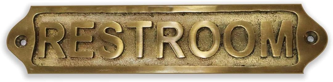 RoohVastra Sam Star Brass Metal Door Sign |Antique Finish|Easy DIY Installation|Best Home Decor|For Gents, Ladies, Office, Laundry, Restroom, Pull, Parking