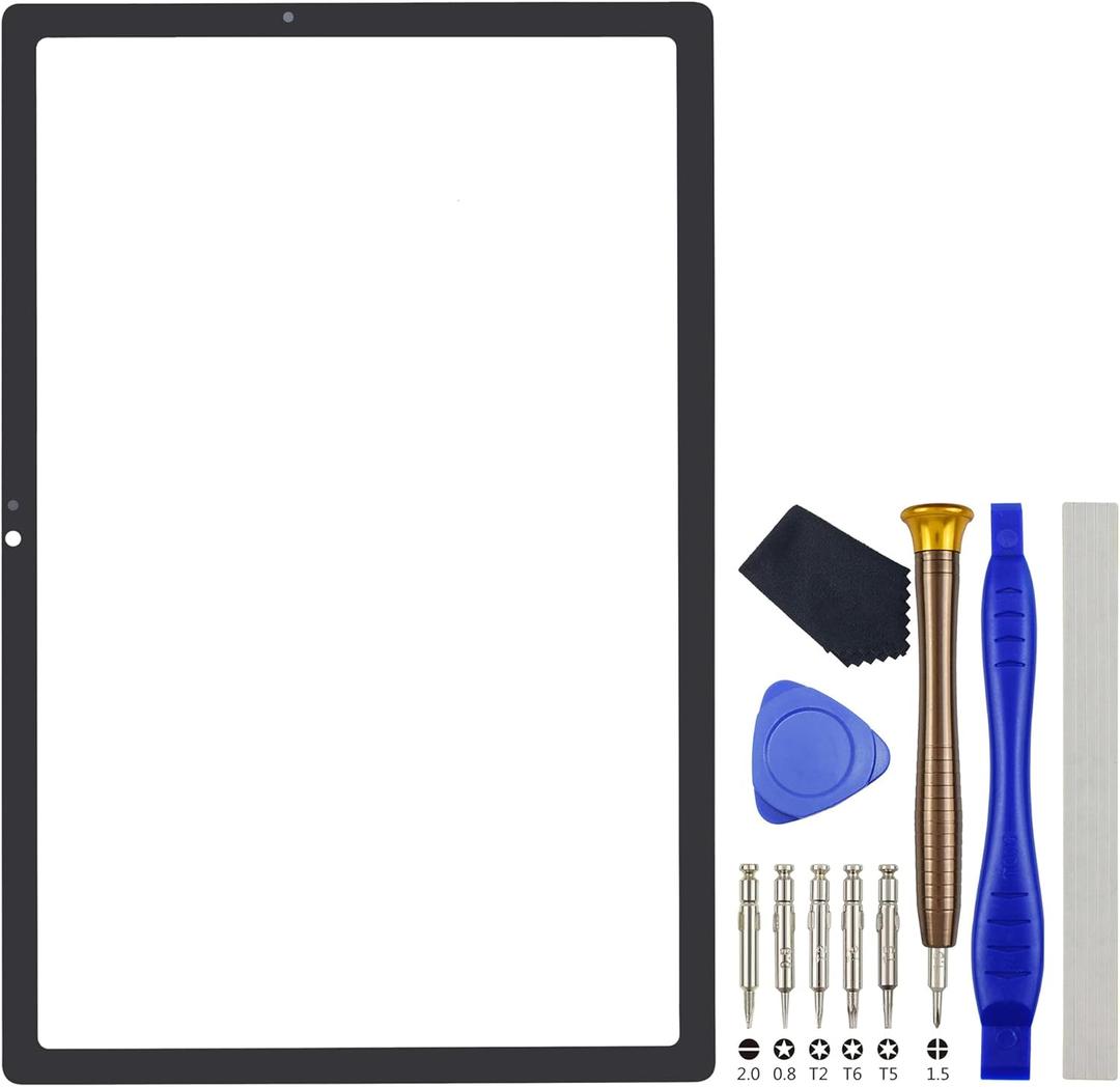 SM-X200 Tablet Screen Glass Cover Replacement for Samsung Galaxy Tab A8 10.5 (2021) Black 10.5" with Free Tool Kit and Adhesive(NOT LCD)