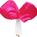Wuchieal 51'' * 45'' rectangle Worship Flags, silk like Prophetic Worship Banner Praise Flags with Scalable Rods 1 pairs (Dark pink)