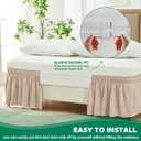 Biscaynebay Wrap Around Bed Skirts for King & Cal King Beds 14" Drop, Sand Adjustable Elastic Dust Ruffles Easy Fit Wrinkle Resistant Silky Luxurious Fabric Machine Washable