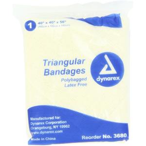 2 x Dynarex 3680 Triangular Bandage, 7" x 4" x 4.25", Pack of 12