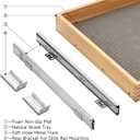 Pull Out Kitchen Drawer Cabinet organizer, 17"W x 21"D Cabinet Drawer,Soft Close Slide Out Wood Shelves Storage for Kitchen Heavy-Duty, Bottom Assembly (1 Tier)