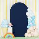 Stretchy Wedding Arch Cover - Navy Blue Arch Backdrop Stand - 6FT Round Top Cover for Gender Reveal & Birthday Parties
