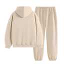 Aelfric Eden Womens 2 Piece Outfits Fleece Sweatsuit Lounge Sets Track Suits Sweat Matching Jogger Pants 2025 Fall Trendy Beige Large, Size: X-Large