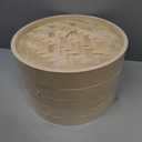 Bamboo Steamer 10 Inch 2 Tier Wooden Basket With Handle, Ring Adapter, Reusable Silicone Liner, Kit For Cooking Dumpling Baby Bao Bun, Dim Sum, Rice Pot sticker Steaming Chinese Asian Food & Vegetables