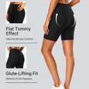 Holipick Womens High Waisted Swim Shorts 5"/7" Tummy Control Bottom (Black, S)