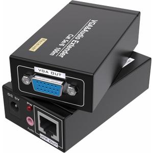 VGA Cat5e Cat6 Extender 300ft Video Repeater Over Ethernet Cable, up to 100m, Sender+Receiver