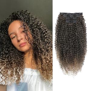 Curly Clip in Hair Extensions for Black Women 6PCS Protein Silk Kinky Curl Hair Extensions, Soft Natural Look, Lightweight, Tangle-Free, Long-Lasting, Easy to Install, Budget-Friendly 10 Inch, T8/30