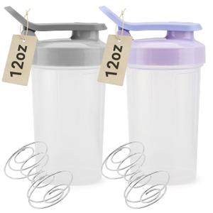 Protein Shaker Cup 12 oz - Food-Grade Shaker Cups for Protein Shakes 12 oz - Small Shaker Cups for Protein Shakes, Leakproof Lid Protein Cups Shaker for Gym-goers & Travelers