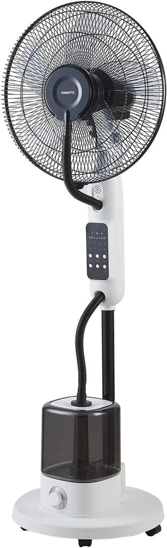 16 Oscillating Misting Fan for Bedroom, Misting Pedestal Fan with 4 Speeds & 3 Modes, 1-7H Timer, 4L Independent Humidifier, Quiet Stand Fan for Home, Office, Bedroom
