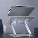 Lamicall Adjustable Laptop Stand, Portable Laptop Riser, Aluminum Laptop Stand for Desk Foldable, Ergonomic Computer Notebook Holder for MacBook Air Pro HP, Office Desk Accessories (10-17.3'')- Silver