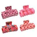 Paderison 4Pcs Hair Clips Checkered Claw Clips for Women Brown Rectangle Hair Clip Strong Hold Claw Y2K Hair Accessories for Thin Thick Hair (Multicolored)