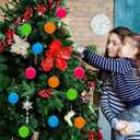 Christmas Ball Ornaments Neon Color Shatterproof Christmas Tree Ornaments Ball Set, Plastic Holiday Tree Decorations (12 Pcs, 2.36 Inch)