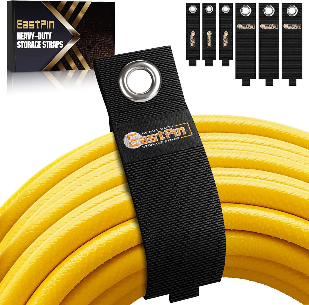 Storage Straps for Men - Extension Cord Organizer Holder, Cable Wrap Keeper, Garage Wall Organization, Stocking Stuffers and Gifts for Men Who Have Everything (Assorted 6 Pack (10"/13"))
