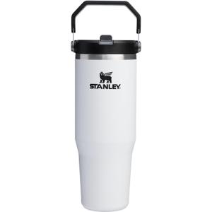 STANLEY IceFlow 2.0 Flip Straw Tumbler with Handle 30 oz | Twist On Lid and Flip Up Straw | Leakproof Water Bottle | Insulated Stainless Steel | BPA-Free | Chalk