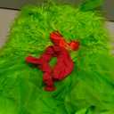 Toulite Green St. Patrick's Day Baby Costume St Patricks Baby Outfit Green Furry Toddler Girl Outfit Fur Romper Red Headband (Large)