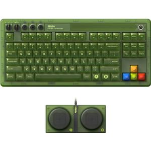 8Bitdo 87 Keys Retro Mechanical Keyboard Bluetooth/2.4G/USB-C, RGB Backlight, Hot Swappable, Dual Super Programmable Buttons, Volume Knob for PC and Android - Xbox Edition (Officially Licensed)