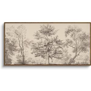 InSimSea Extra Large Framed Vintage Wall Art, Sketch Tree Prints,24x48inch