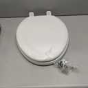 KOHLER Stonewood Quiet-Close, Elongated Toilet Seat Soft Close, Durable Wood, Easy Installation, Universal Fit, Home Essentials, White Finish, K-20466-0