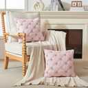 Valentines Pillow Covers 18x18 inch Valentines Day Gifts for Mom - Best Mom Ever Anniversary Home Throw Pillows Covers for Bedroom Sofa Decor(Set of 2)