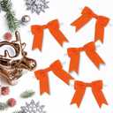 100 Pcs Orange Satin Ribbon Bows with Twist Tie 2.5 Inch Pretied Premade Colored Craft Bows for Gift Wrapping Basket Wedding Baby Shower Brithday Party (Orange)