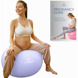 ProBody Pilates Pregnancy Ball - Yoga Ball for Pregnancy with Book, Prenatal, Labor & Postnatal Maternity Exercise