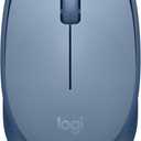 Logitech M170 Wireless Mouse for PC, Mac, Laptop, 2.4 GHz with USB Mini Receiver, Optical Tracking, 12-Months Battery Life, Ambidextrous - Blue Grey