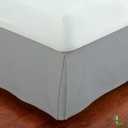 Fancy Collection Easy Care Bed Skirt Pleated Microfiber 14 inch Drop Bed Skirt Solid New (Light Grey, Full)