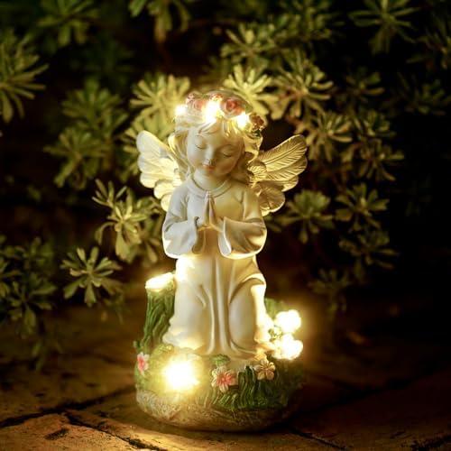 Pohabery Angel Garden Decor Statue Solar Angel Decorations for Yard Outdoor Decorations for Patio Gift for Mom