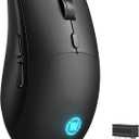 Wireless Gaming Mouse, 2.4GHz & Bluetooth 5.3 Dual Mode, 60Hrs Battery, Ergonomic Lightweight Design, 6 Adjustable DPI (800-6400), 7 RGB Lights, Rechargeable Mice Compatible with PC/Mac/Laptop, Black 